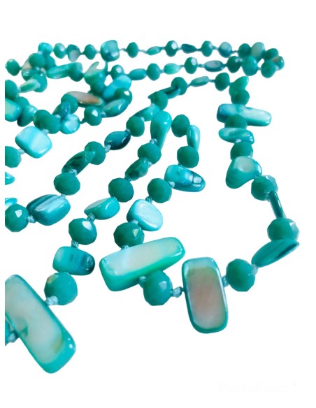 Χειροποίητο κολιέ με πέτρες Αχάτη και κρύσταλλα Τσεχίας Clara