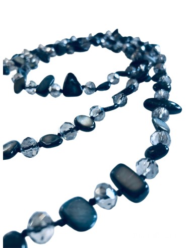 Χειροποίητο κολιέ με πέτρες Αχάτη και κρύσταλλα Τσεχίας Clara