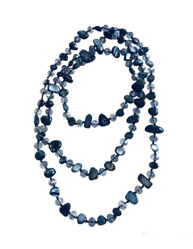 Χειροποίητο κολιέ με πέτρες Αχάτη και κρύσταλλα Τσεχίας Clara