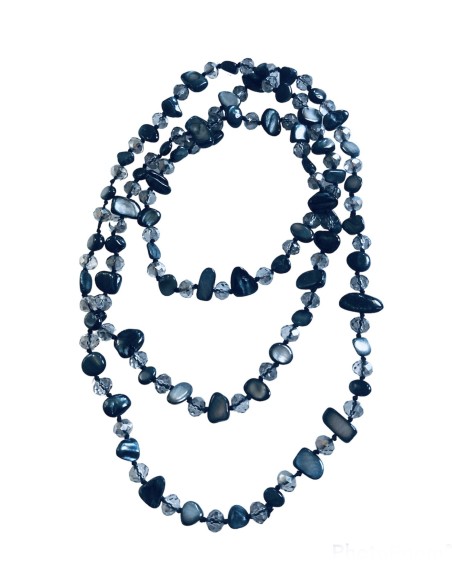 Χειροποίητο κολιέ με πέτρες Αχάτη και κρύσταλλα Τσεχίας Clara