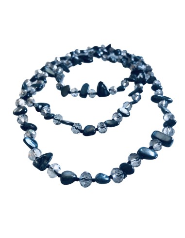 Χειροποίητο κολιέ με πέτρες Αχάτη και κρύσταλλα Τσεχίας Clara