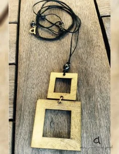 Χειροποίητο κόσμημα κολιέ με πέτρα Αιματίτη Squared 2