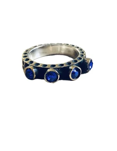 Δαχτυλίδι από ασήμι 925 παλαιωμένο και ημιπολύτιμες πέτρες Wales