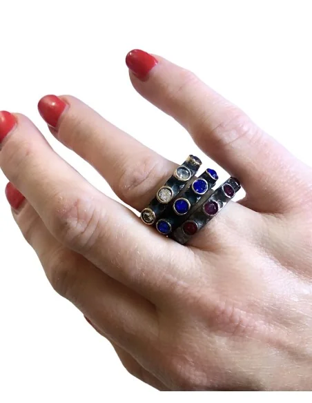 Δαχτυλίδι από ασήμι 925 παλαιωμένο και ημιπολύτιμες πέτρες Wales Δαχτυλίδι από ασήμι 925 παλαιωμένο και ημιπολύτιμες πέτρες Wales