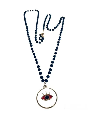 Χειροποίητο κολιέ μάτι σε ροζάριο I see you