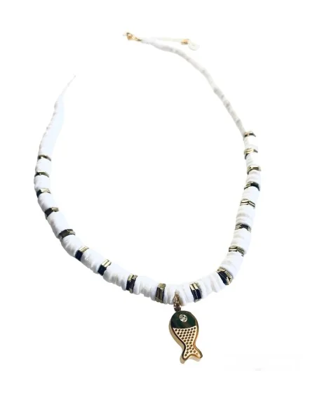 Χειροποίητο λευκό κολιέ ψαράκι Fishy Fishy