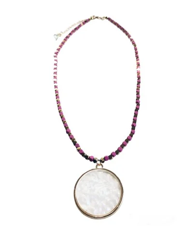 Χειροποίητο κοραλί κολιέ με πέτρες αιματίτη Fira