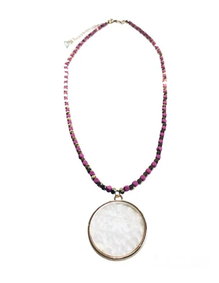 Χειροποίητο κοραλί κολιέ με πέτρες αιματίτη Fira