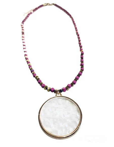 Χειροποίητο κοραλί κολιέ με πέτρες αιματίτη Fira