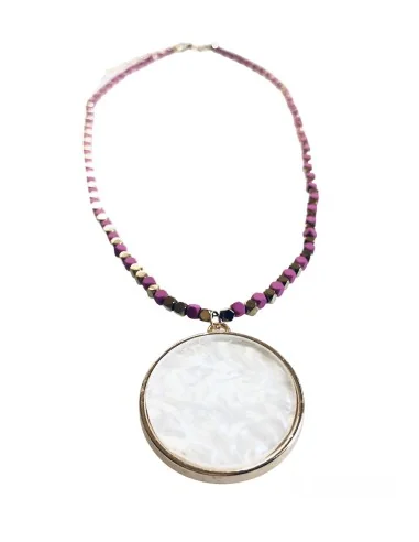 Χειροποίητο κοραλί κολιέ με πέτρες αιματίτη Fira