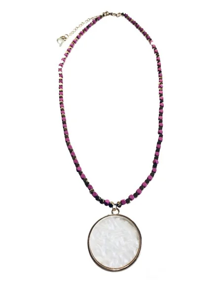 Χειροποίητο κοραλί κολιέ με πέτρες αιματίτη Fira