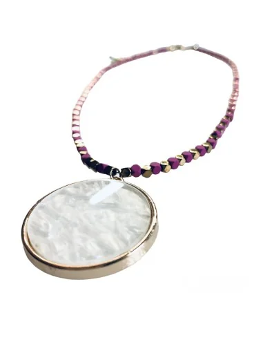 Χειροποίητο κοραλί κολιέ με πέτρες αιματίτη Fira