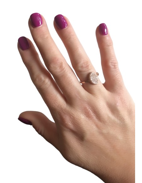 Γυναικείο δαχτυλίδι από ασήμι 925 και vintage pink ζιργκόν Rosa