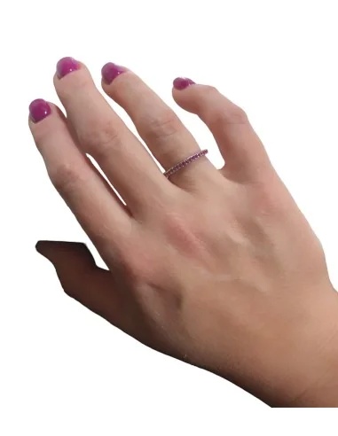 Γυναικείο δαχτυλίδι βεράκι από ασήμι 925 και ροζ ζιργκόν Rossa