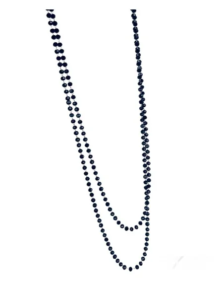 Χειροποίητο ροζάριο από ατσάλι και μαύρο κρύσταλλα Magica