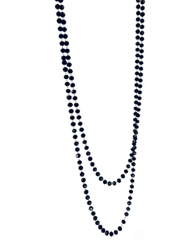 Χειροποίητο ροζάριο από ατσάλι και μαύρο κρύσταλλα Magica