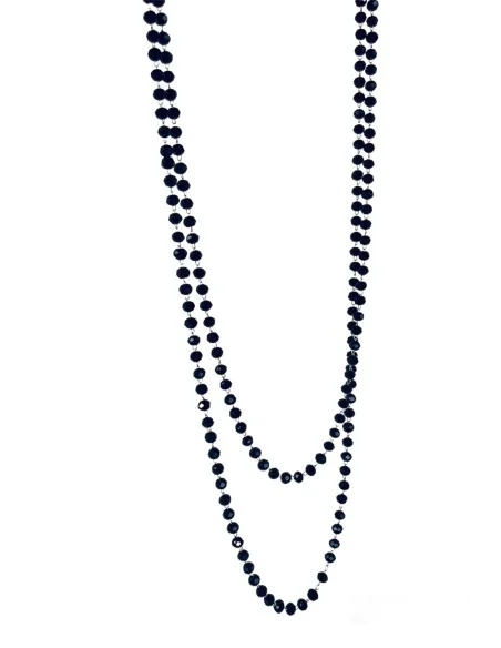 Χειροποίητο ροζάριο από ατσάλι και μαύρο κρύσταλλα Magica