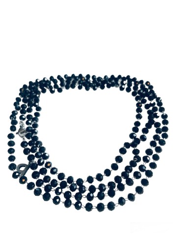 Χειροποίητο ροζάριο από ατσάλι και μαύρο κρύσταλλα Magica Χειροποίητο ροζάριο από ατσάλι και μαύρο κρύσταλλα Magica