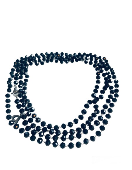 Χειροποίητο ροζάριο από ατσάλι και μαύρο κρύσταλλα Magica Χειροποίητο ροζάριο από ατσάλι και μαύρο κρύσταλλα Magica