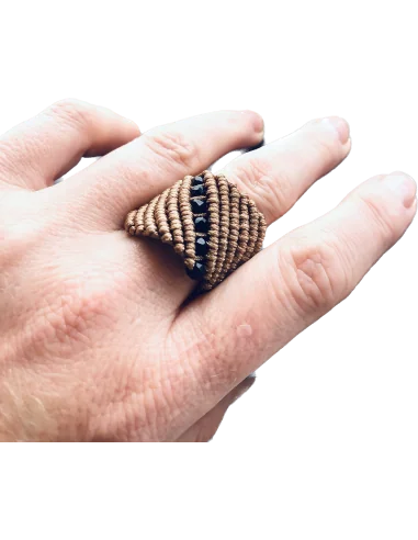 Χειροποίητο γυναικείο δαχτυλίδι μακραμέ Desert