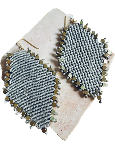 Χειροποίητα μακραμέ σκουλαρίκια με πέτρες...