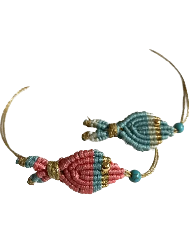 Χειροποίητο μακραμέ βραχιόλι ψαράκι Fishy Fishy