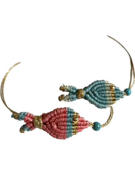 Χειροποίητο μακραμέ βραχιόλι ψαράκι Fishy Fishy