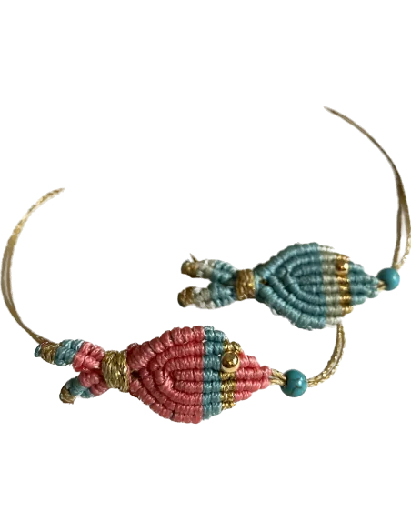 Χειροποίητο μακραμέ βραχιόλι ψαράκι Fishy Fishy