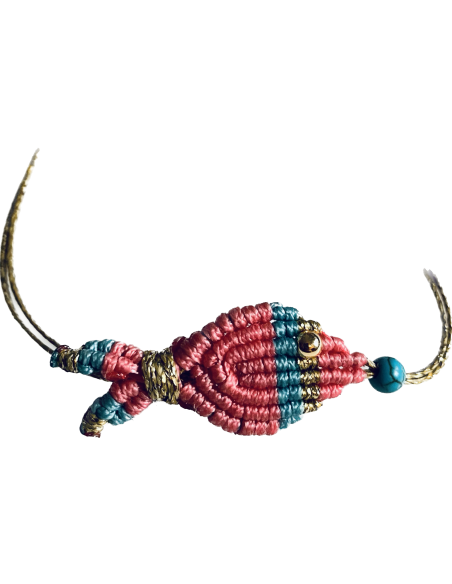 Χειροποίητο μακραμέ βραχιόλι ψαράκι Fishy Fishy