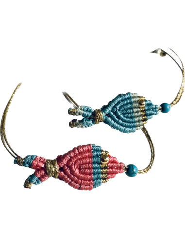 Χειροποίητο μακραμέ βραχιόλι ψαράκι Fishy Fishy