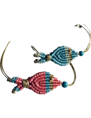 Χειροποίητο μακραμέ βραχιόλι ψαράκι Fishy Fishy