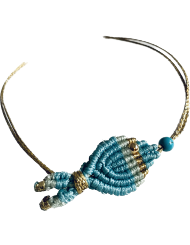 Χειροποίητο μακραμέ βραχιόλι ψαράκι Fishy Fishy