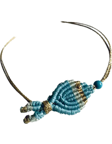 Χειροποίητο μακραμέ βραχιόλι ψαράκι Fishy Fishy