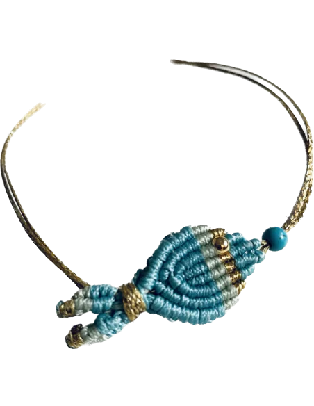 Χειροποίητο μακραμέ βραχιόλι ψαράκι Fishy Fishy