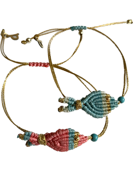 Χειροποίητο μακραμέ βραχιόλι ψαράκι Fishy Fishy