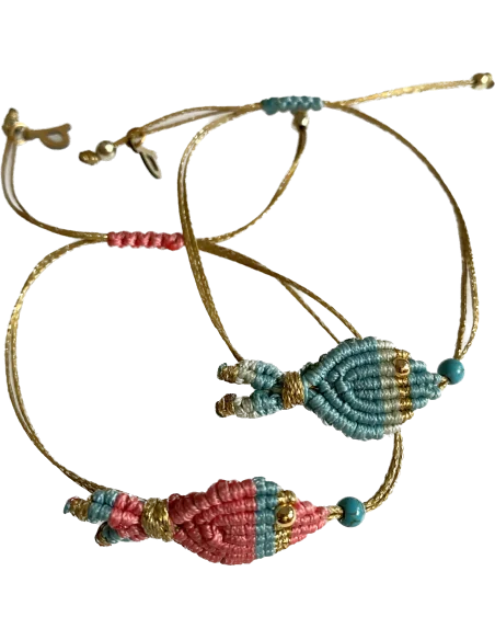 Χειροποίητο μακραμέ βραχιόλι ψαράκι Fishy Fishy