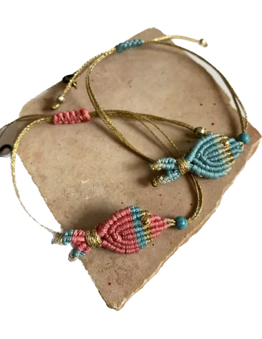 Χειροποίητο μακραμέ βραχιόλι ψαράκι Fishy Fishy