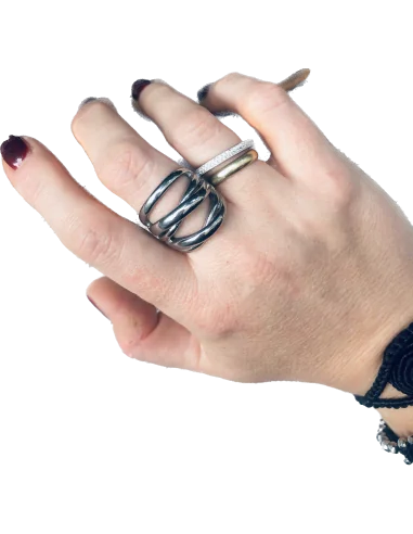 Πολύσειρο statement δαχτυλίδι από ανοξείδωτο ατσάλι Nevada