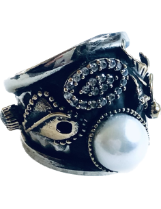 Χειροποίητο ασημένιο δαχτυλίδι από ασήμι 925 παλαιωμένο Doukissa 2