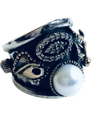 Χειροποίητο ασημένιο δαχτυλίδι από ασήμι 925 παλαιωμένο Doukissa