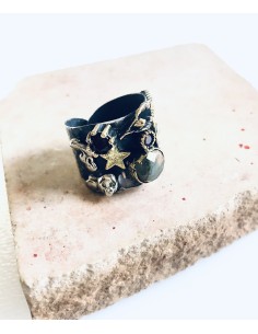 Χειροποίητο ασημένιο δαχτυλίδι από ασήμι 925 παλαιωμένο Peace 2