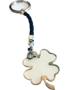 Χειροποίητο ασημένιο μπρελόκ από ασήμι 925 Τετράφυλλο τριφύλλι