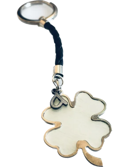 Χειροποίητο ασημένιο μπρελόκ από ασήμι 925 Τετράφυλλο τριφύλλι