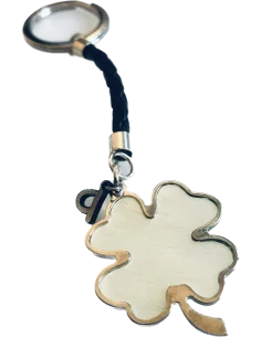 Χειροποίητο ασημένιο μπρελόκ από ασήμι 925 Τετράφυλλο τριφύλλι 2