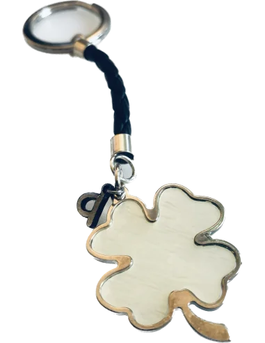 Χειροποίητο ασημένιο μπρελόκ από ασήμι 925 Τετράφυλλο τριφύλλι