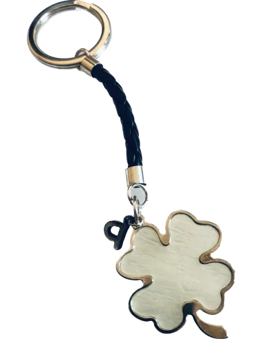 Χειροποίητο ασημένιο μπρελόκ από ασήμι 925 Τετράφυλλο τριφύλλι