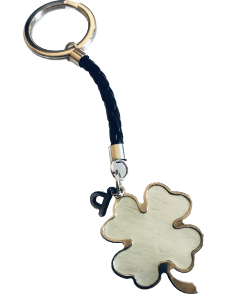 Χειροποίητο ασημένιο μπρελόκ από ασήμι 925 Τετράφυλλο τριφύλλι