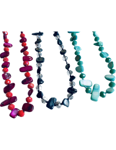 Χειροποίητο κολιέ με πέτρες Αχάτη και κρύσταλλα Τσεχίας...