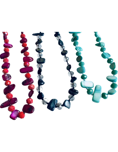 Χειροποίητο κολιέ με πέτρες Αχάτη και κρύσταλλα...