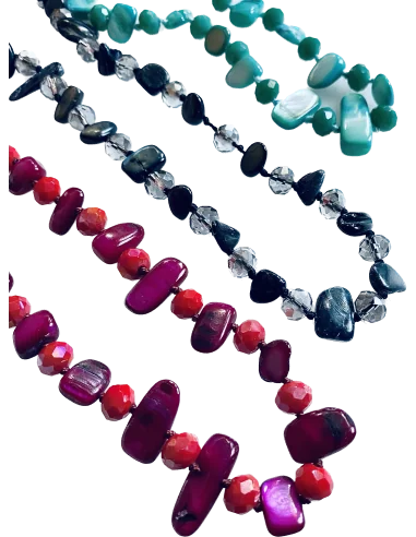 Χειροποίητο κολιέ με πέτρες Αχάτη και κρύσταλλα...